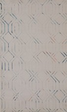 Tapis Treillis Géométrique Moderne Couleur Ivoire Tapis Chinois Contemporain