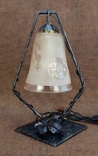 Superbe Ancienne Lampe Art-Deco  1930 Fer Forgé  Tulipe Verre  Top+++ 