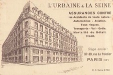CP ILLUSTREE L'URBAINE & LA SEINE ASSURANCES RUE LE PELETIER PARIS - 41346