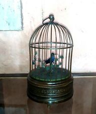 Antique Singing Bird Cage Automaton, Animated Whistling Bird