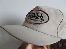 BELLE CASQUETTE VON DUTCH TISSU COTON BEIGE TAILLE UNIQUE REGLAGE ARRIERE