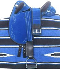 Ensemble de selle synthétique australienne neuve avec corne bleue