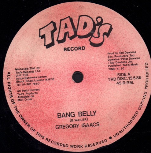 Gregory isaacs bang belly - isaacs, 12"