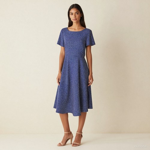 Retro rockabilly robe midi - retro,