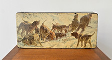 Antique Boiled Cardboard Mountain Scene Dogs and Masters Nib - Early 20th Century