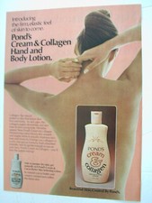 1984 Ponds Cream & Collagen Body Lotion, Max Factor Lip 2 side VINTAGE PRINT 55