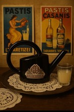 Rare arrosoir publicitaire en céramique noir Henri Bardouin