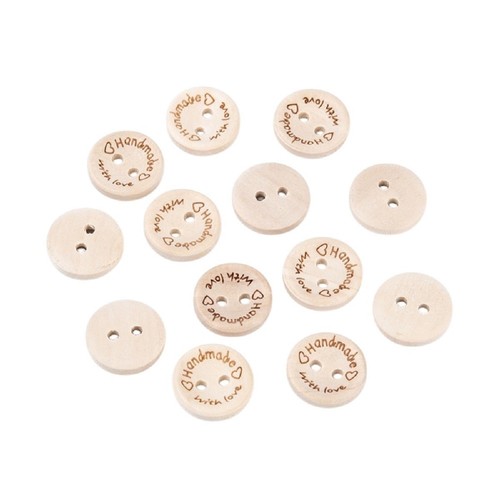 Boutons bois beige clair - bois,