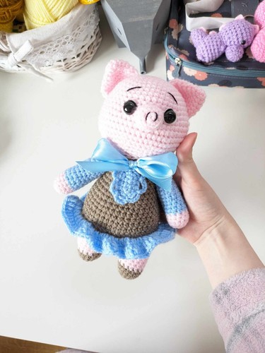 Cochon doudou fait main - cochon, au