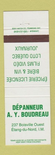 Matchbook cover depanneur ay - matchbook,