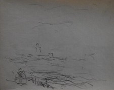 Georges Ricard-Cordingley (1873-1939) (125) - fusain - paysage du Maroc