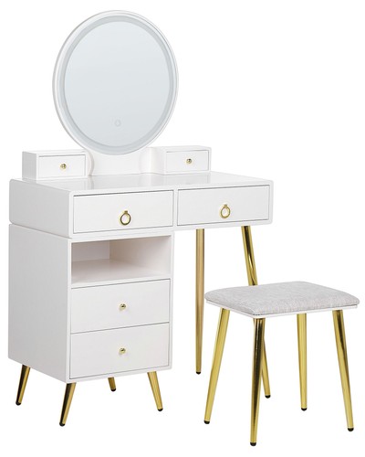 Coiffeuse blanc doré en - blanc,
