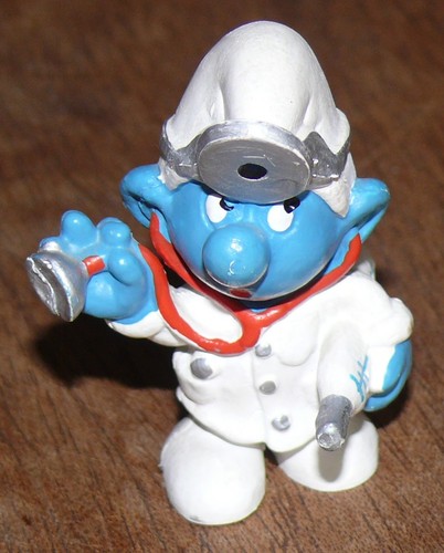 Figurine schtroumpf docteur - figurine,