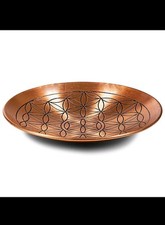 Assiette cuivre motif fleur de
