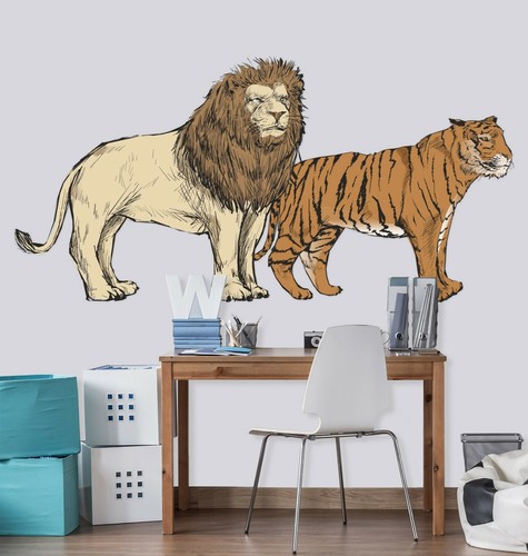 Papier peint animal lion - peint,
