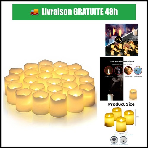 Bougies led flamme - 24,