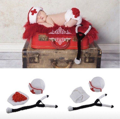 Newborn crochet nurse outfit - newborn,