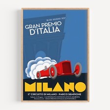 Gran Premio D Italia - Milano - 1937 Vintage Wall Art Poster Print