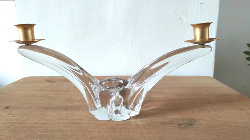Double bougeoir cristal - cristal, val
