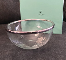 ERCUIS Spirale Glass Bowl with Silverplate Rim 8"