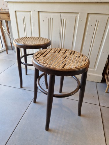 Lot tabourets en cannage - lot,