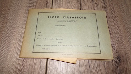 Livret abattoir 1959 - -,