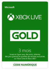 Code Xbox Live Gold  3 mois  -