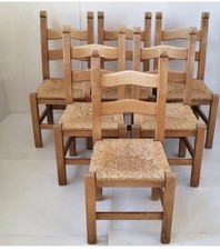 LOT DE 6 CHAISES VINTAGE 1970
