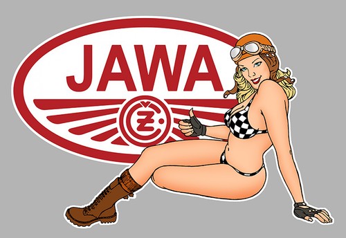 Jawa sticker left pin - sticker,