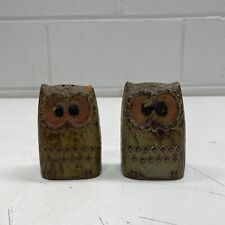 VINTAGE RETRO Owl Salt Pepper Shaker Set Pottery Animal Table Bar Cafe Table