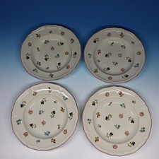 Villeroy & Boch China - Petite Fleur - 4 Round Flat Rimmed Soup Bowls - 9 inches