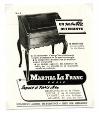 1940 / Advertising for MEUBLE MARTIAL LE FRANC / SECRETARY / FRLD154