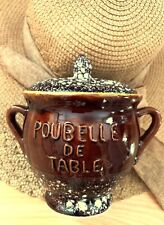 "VALLAURIS" POTTERY ARTS STUDIO VINTAGE CERAMIC ENAMEL TABLE TRASH CAN