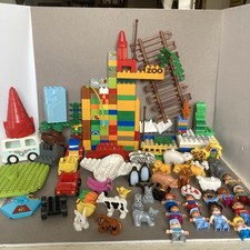 LEGO Duplo Large Lot Bulk Bricks Animals Figures Zoo Squirrel Zebra Lion Etc