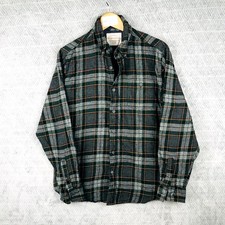 Weatherproof Vintage Chemise Homme M Noir Vert Flanelle Coton Carreaux Boutonnée