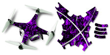 DJI Phantom 2 Drone Wrap RC Quadcopter Decal Custom Skin Accessory Purple Flames