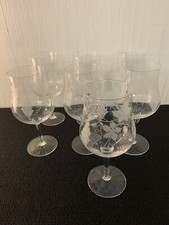 5 verres à dégusté gravé vigne en cristal NO Baccarat (prix à la pièce)