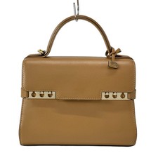 Auth DELVAUX Tampet PM Brown Leather Handbag