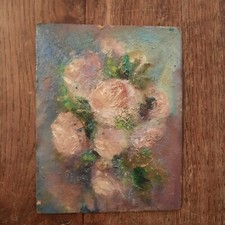 Huile Carton Tableau Fleurs