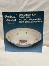 Vintage Provincial Bouquet  Vegetable Dish Bowl Fine White Porcelain