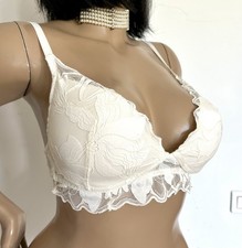 100c Lace Thin Shell Cream White Underwire Bra 550!