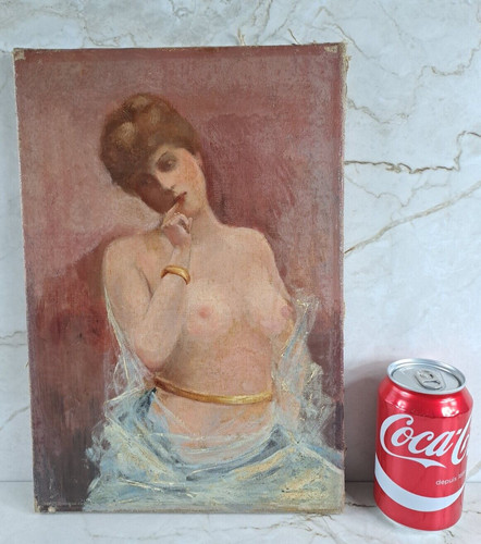 Ancienne huile sur - sur, toile