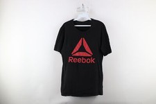 Reebok Crossfit Mens Medium Faded Spell Out Big Logo Training T-Shirt Black