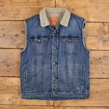 Vintage Levi's Denim Gilet XL Trucker Vest Blue