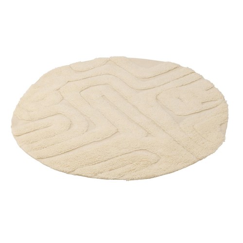 Tapis rond laine lignes - en, "lignes