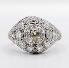 Bague dôme art deco Platine