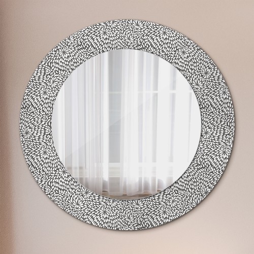 Mural rond miroir avec cadre - avec,
