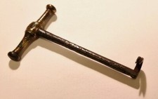 Dental lift hook fixed key, brass and steel, early 18th century