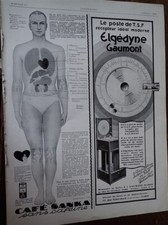 post TSF ELGEDYNE GAUMONT + Café SANKA advertising paper ILLUSTRATION 1929