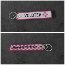 Porte Clé Brodé Tissé Avion